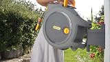 Hozelock Pro 20M Auto Reel Garden Hose White Wall Mounted Rewind 180° Pivot view 3