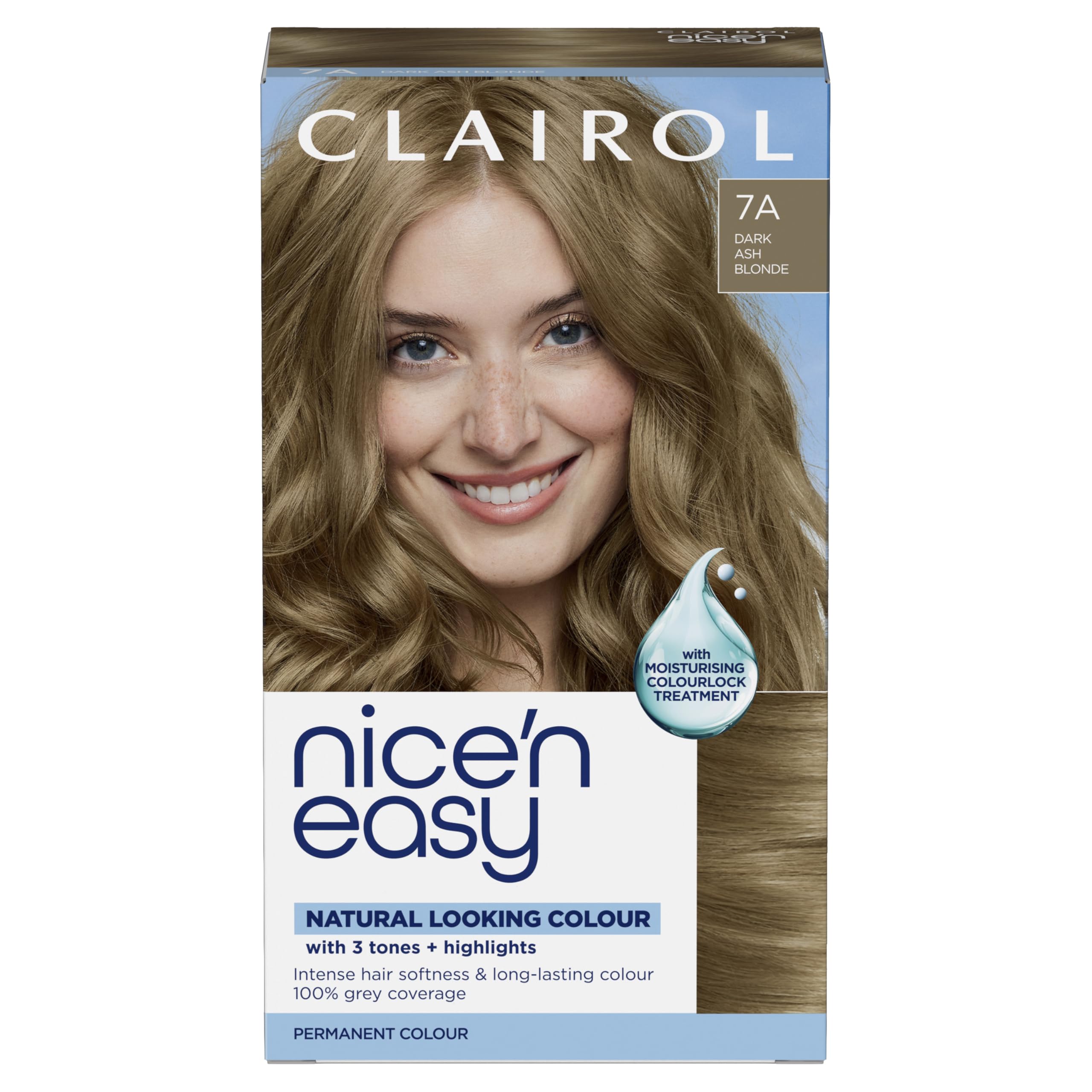 Clairol Nice'n Easy Crème, Natural Looking Oil Infused Permanent Hair Dye, 7A/7C Dark Ash Blonde