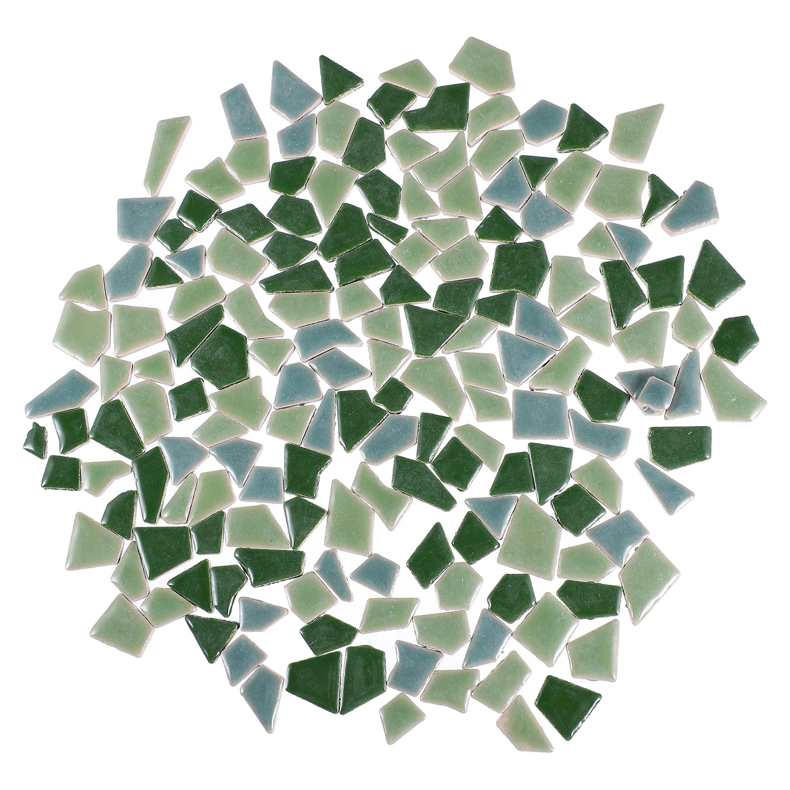 Tofficu Ceramic Mosaic Tiles 200G Pack Irregular Shaped DIY Craft Pieces for Home Garden Decoration Smooth Glazed Surface Safe for Art Projects