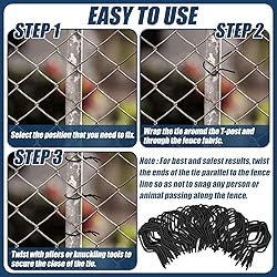 Hicarer 200 Pcs T Post Clips Metal Wire Fence Clips