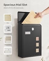 SONGMICS Modern Wall Mounted Post Box with Viewing Windows Copper Core Lock view 4
