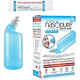 Nasopure Nasal Wash, System Kit, “The Nicer Neti Pot” Sinus Wash Kit, Comfortable Nasal Rinse 8 Oz Bottle & 20 Salt Packets (