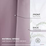 Deconovo Solid Pencil Pleat Curtains Blackout Pink Lavender 2 Panels W55 x L82 view 9