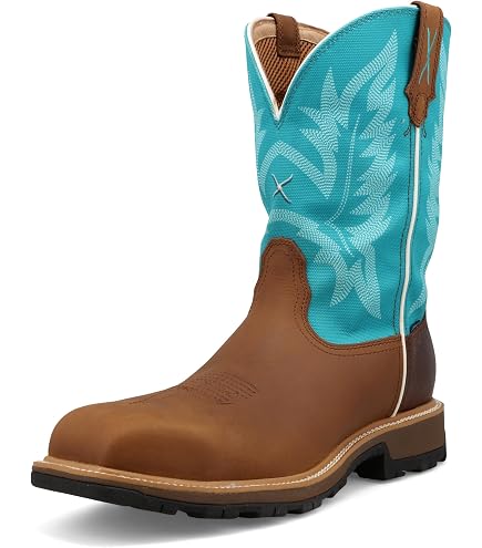 Twisted X Men\'s Western Nano Composite Toe Work Boots Brown Teal Barbed Wire 11D TWISTED X ALLOY TOE GREEN TOP BARBWIRE BOOT – Hitch main image 3