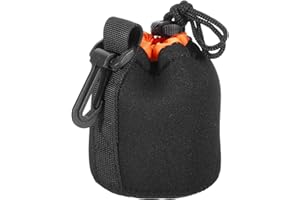 PATIKIL Camera Lens Bag, 1 Pcs 3" ID x 3.9" H Drawstring Lens Pouch with Thick Protective Neoprene, Lens Case for DSLR Camera