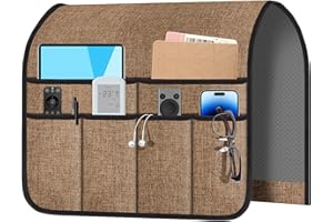 Meeall Armchair Caddy & Remote Control Holder for Couch & Recliner | Non-Slip Armrest Organizer with 6 Pockets for TV Remote, Phone, Tablet, Magazine & More, Chocolate
