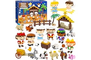 BIDER Nativity Advent Calendar 2025 Nativity Set Building Blocks for Kids Christmas Advent Calendar for Kids Boys Girls Teens Toddler Children Christian Religious Advent Calendar Gifts Toy