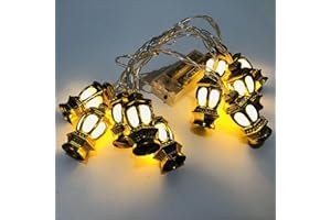 QYCX Palace String Lights Eid Mubarak Party Decorations Eid Hanging Decorations Palace Lanterns Gold Lights LED String Light 
