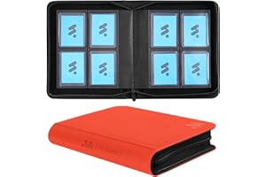 MORABTO Toploader Binder, Holds 128 Top Loaders,4 Pocket Top Loader Binders for 3" x 4" Rigid Cards,Card Album Folder for Hard Plastic Top Loaders