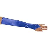 Greatlookz Dancing with Moon Fingerless Satin Opera Length Gloves, Royal Blue