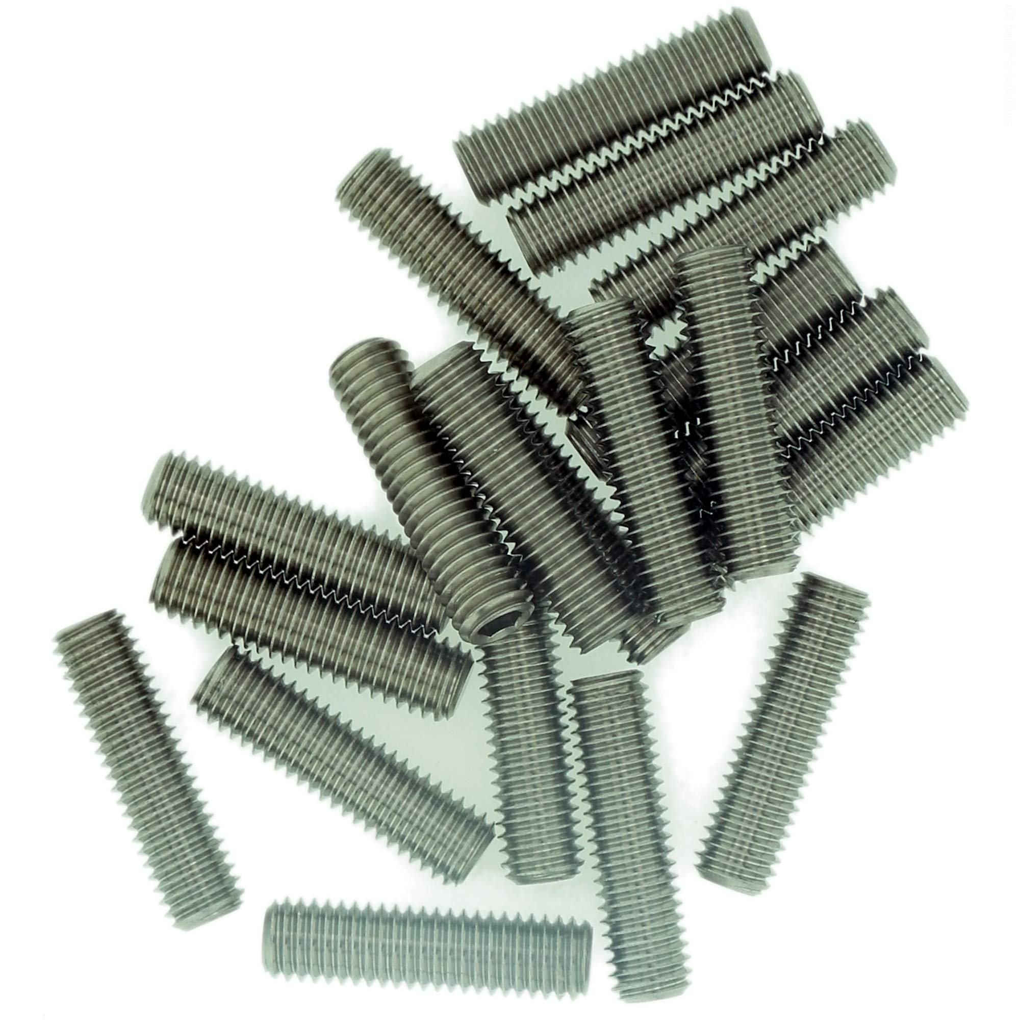 M6 (6mm x 50mm) Hex Socket Grub Screw (Flat Point) - Stainless Steel (A2) (Pack of 10)