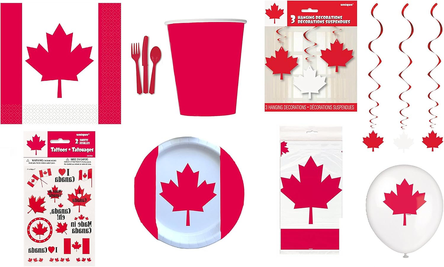 Canada Day Party Supplies Birthday Tableware Tattoos And