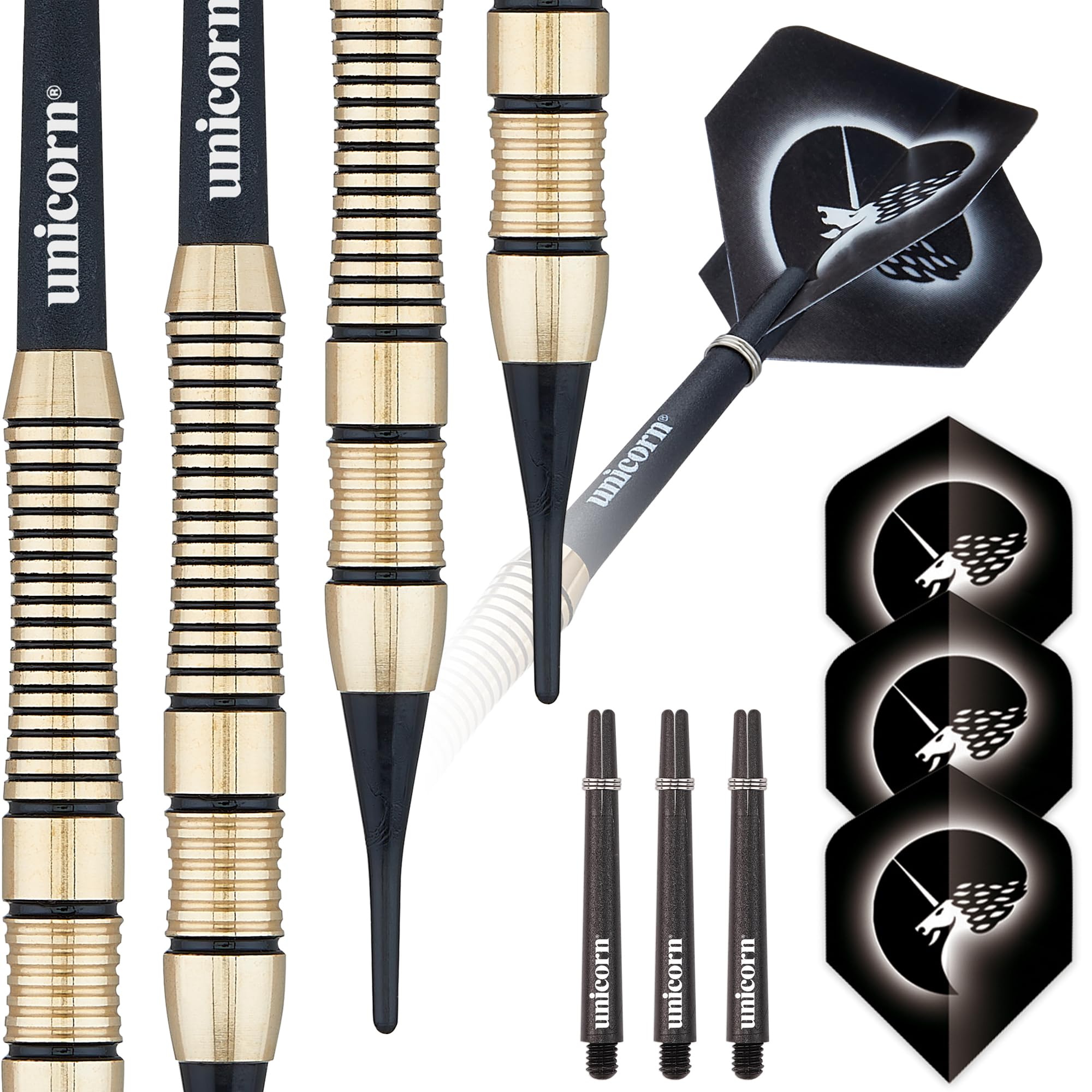 Unicorn Soft Tip Darts Set | Core Plus Brass Barrels | 18 g