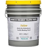Quick-Dry 20-minute Dry Traffic &amp; Zone Marking Paint, Water-based Acrylic Latex, Yellow, 5-Gallon