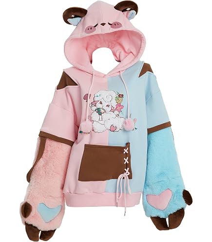 Amazon.com: Micotaku Women's Cat Zip Up Hoodie with Detachable