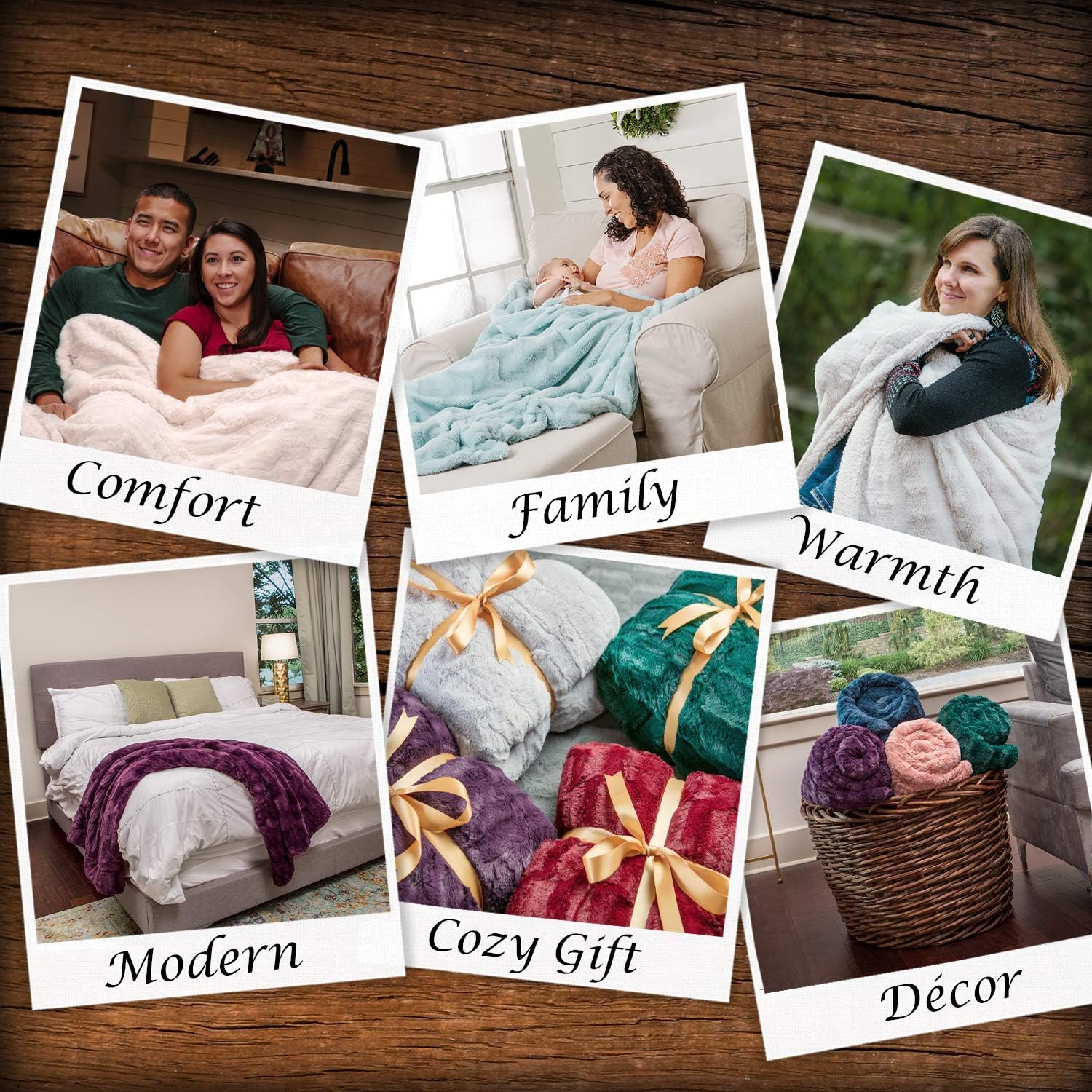Chanasya Fuzzy Faux Fur Elegant Rectangular Embossed Throw Blanket - Plush Sherpa Microfiber Purple Blanket for Bed Couch (60x70 Inches) Aubergine: Home & Kitchen
