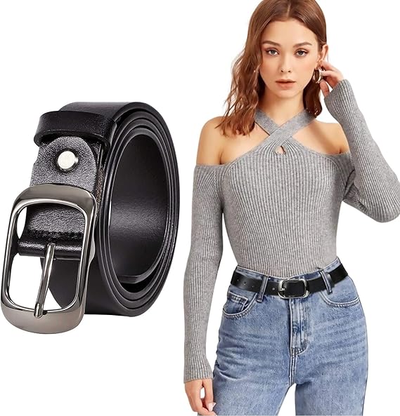 Set Di 4 Cinture Elastiche Da Donna, Eleganti E Sottili, Con Fibbia In Metallo Dorato. Disponibili In 2 Taglie E 7 Colori, Perfette Per Abiti, Maglioni E Camicie. Regalo Ideale. - 2