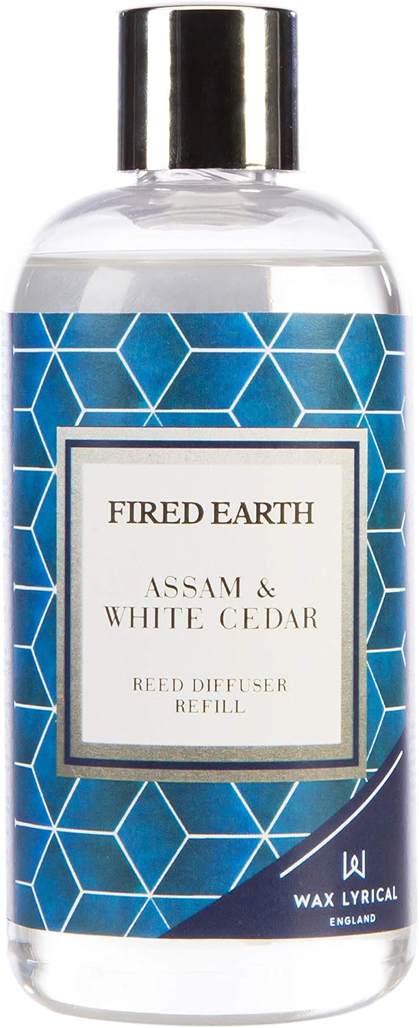 WAX LYRICAL Fired Earth Assam & White Cedar Reed Diffuser Refill, 200ml, Black