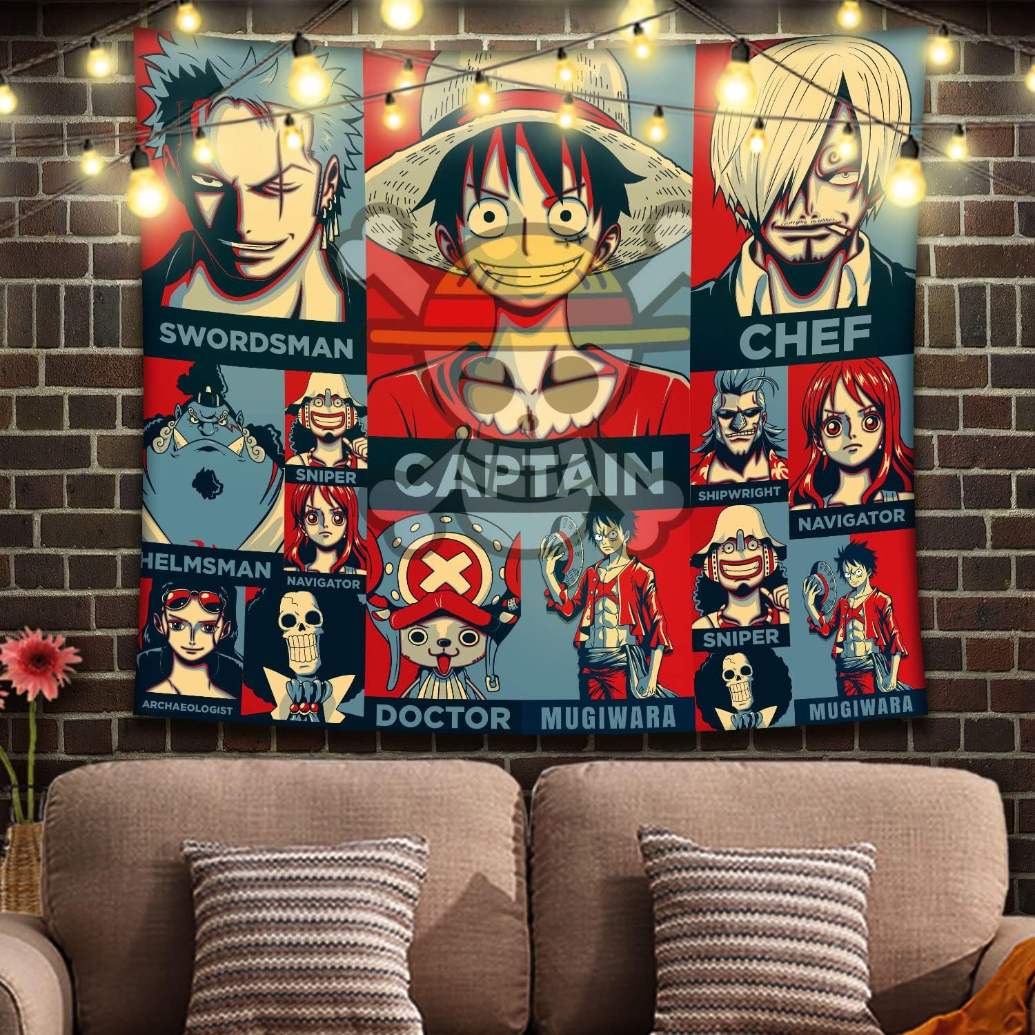 Tapestries - Citcentraly Japanese Anime Tapestry, One Tapestry Piece Wall Hanging Decor Boys Room Decor for Bedroom Living Room, Pirates Wanted Posters 60x50inches