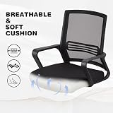 T-THREE Adjustable Ergonomic Office Chair Black Mesh Back 360° Swivel Lumbar view 4