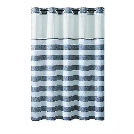 Hookless Harndye Stripe Peva Lined Shower Curtain Gray Amazon