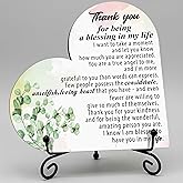 Thank You Gifts for Women, Being A Blessing in My Life Wood Heart Plaque with Stand, Appreciation Gratitude Gifts for Mom Friend Sister, Thanksgiving Christmas Valentines Day Family Party Gift Idea, 5x5in