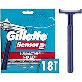 Gillette Sensor2 Fixed Head Men's Disposable Razors, 18 Count