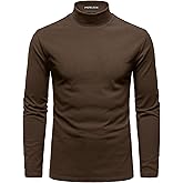 PARKLEES Men's Mock Turtleneck Micro Fleece Sweater Stretch Slim Fit Long Sleeve Thermal Base Layer for Cold Weather