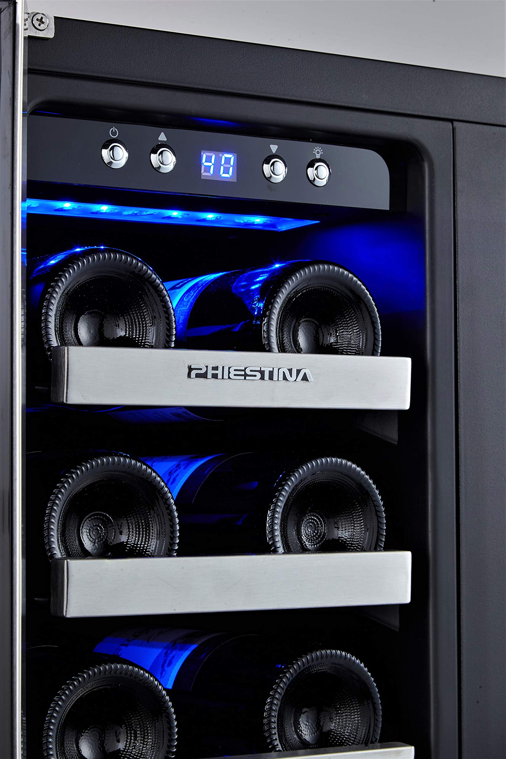 Phiestina Wine and Beverage Refrigerator 24 Inch BuiltIn Dual Zone