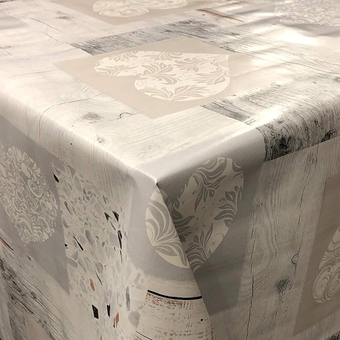 KEVKUS Mantel de hule B4026, de madera, con corazones, para cocina