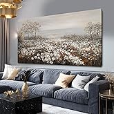 GAIDUOMAI Wildflower Wall Art Rustic Farmhouse Wall Decor Countryside Canvas Prints for Bedroom Large Landscape Painting for Living Room Hallway Decor 29x58 Inch