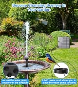 SZMP Solar Fountain Kit 2026 Glass Panel 10 Nozzles 9.84ft Cord Garden Pond view 3