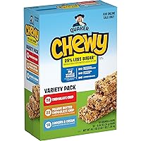 Quaker Chewy Lower Sugar Granola Bars, 3 Flavor Variety Pack (58 Pack)
