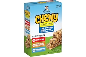 Quaker Chewy Lower Sugar Granola Bars, 3 Flavor Variety Pack, 58 Count (Pack of 1)