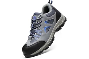 ISOOUS Steel Toe Shoes for Men Women Safety Steel Toe Sneakers Lightweight Comfortable Non Slip Resistant Work Shoes for Men Utility Indestructible Industrial Construction