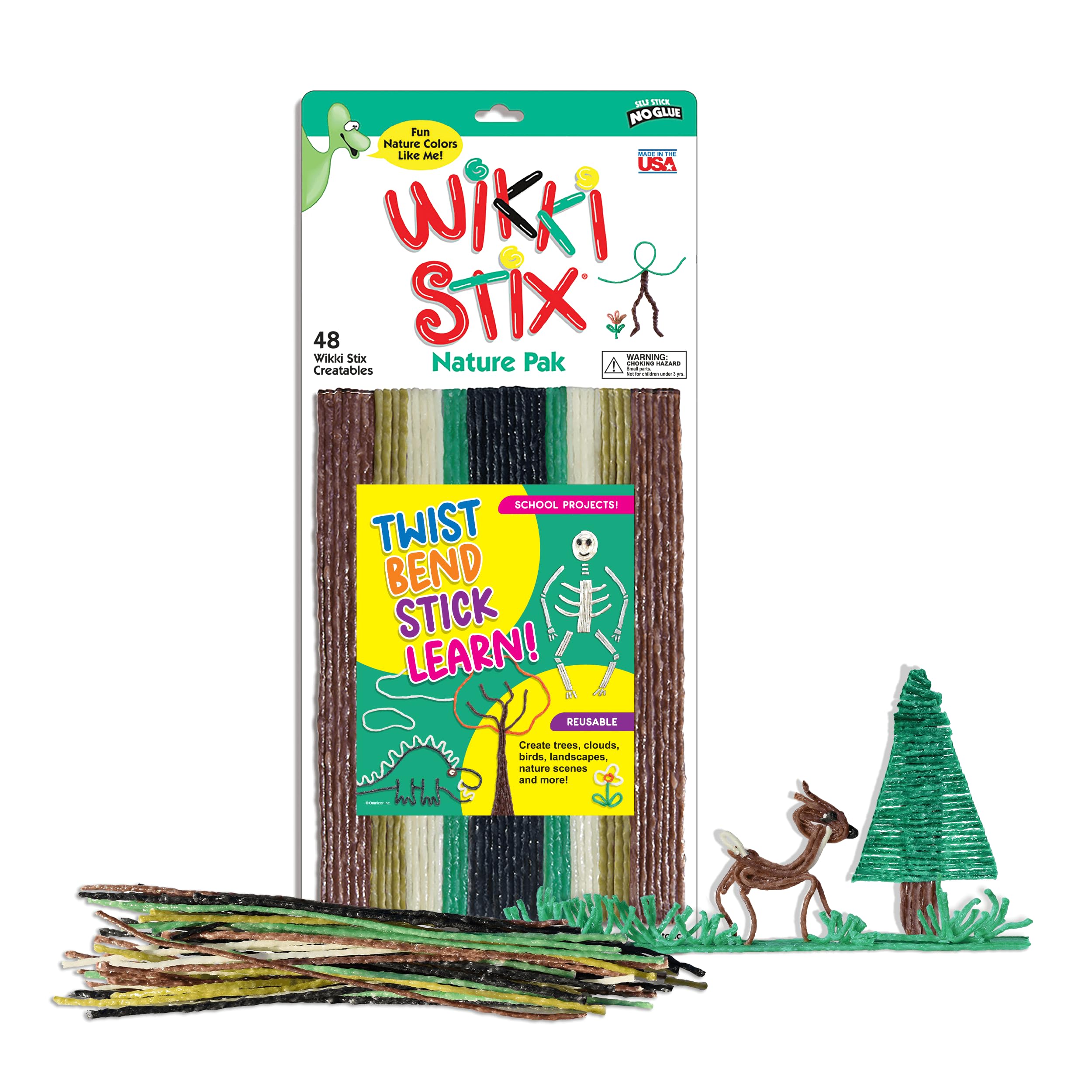 Wikki Stix Wood x 8-inch 4-Natural