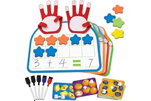 Coogam Montessori Math Manipulatives Number Counting Block, Magnetic Ten Frame Addition Subtraction Practice with Dry Erase B