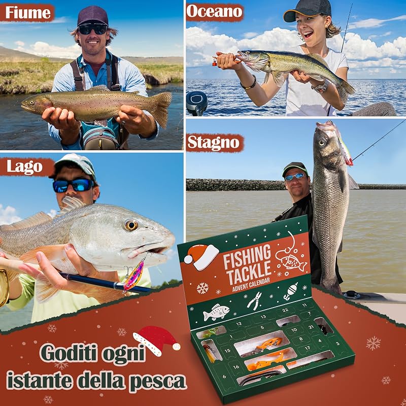 Calendario dell'Avvento 2026 per Uomo Adulto - Regalo per Pescatore
