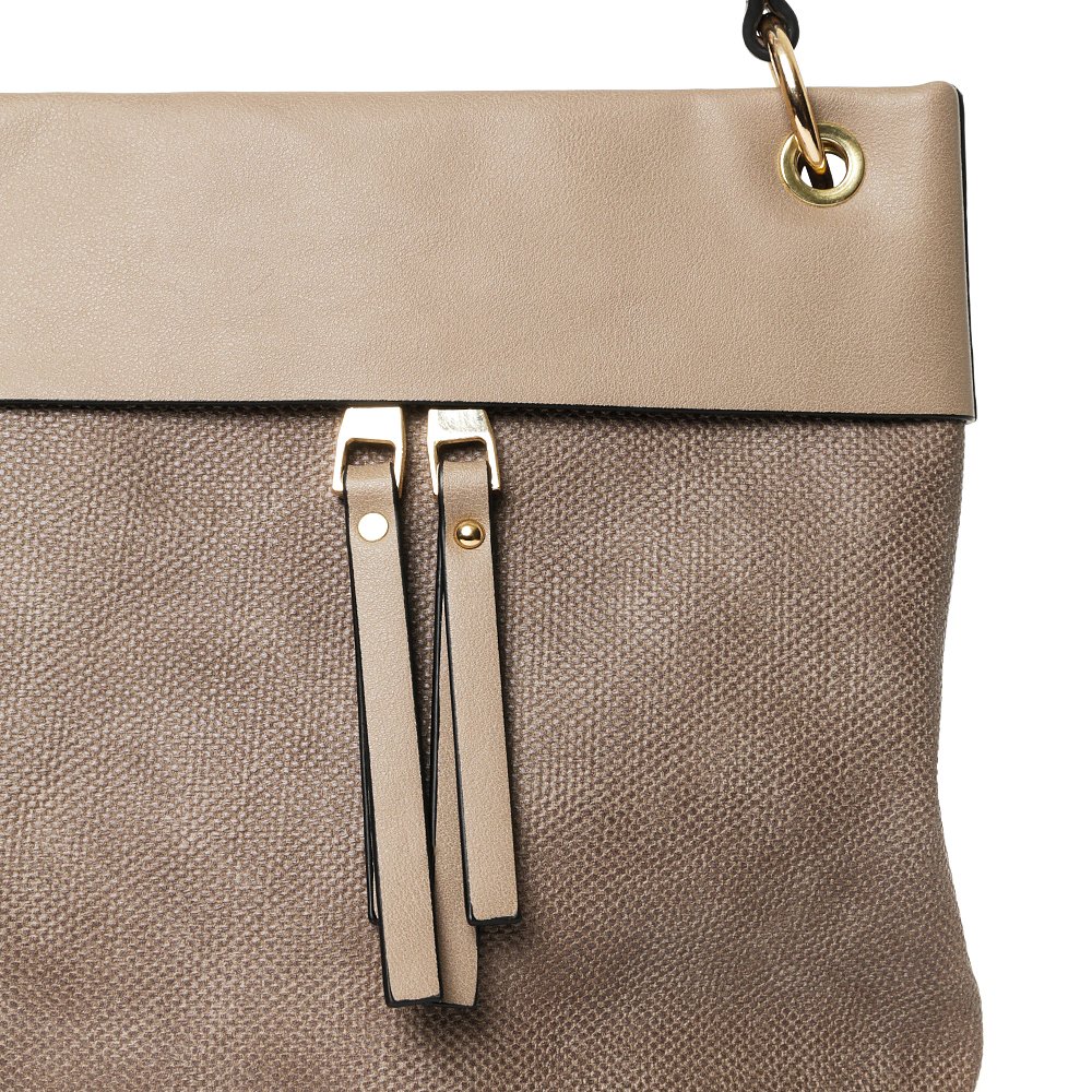Classic Beige Waterproof Vegan Leather Bag for Woman. Office/Evening/ Lifestyle Shoulder Bag