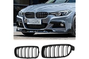 BILLDIO F30 Black Kidney Grille - Double Slats, Compatible with 2012-2018 BMW 3 Series F30 F31