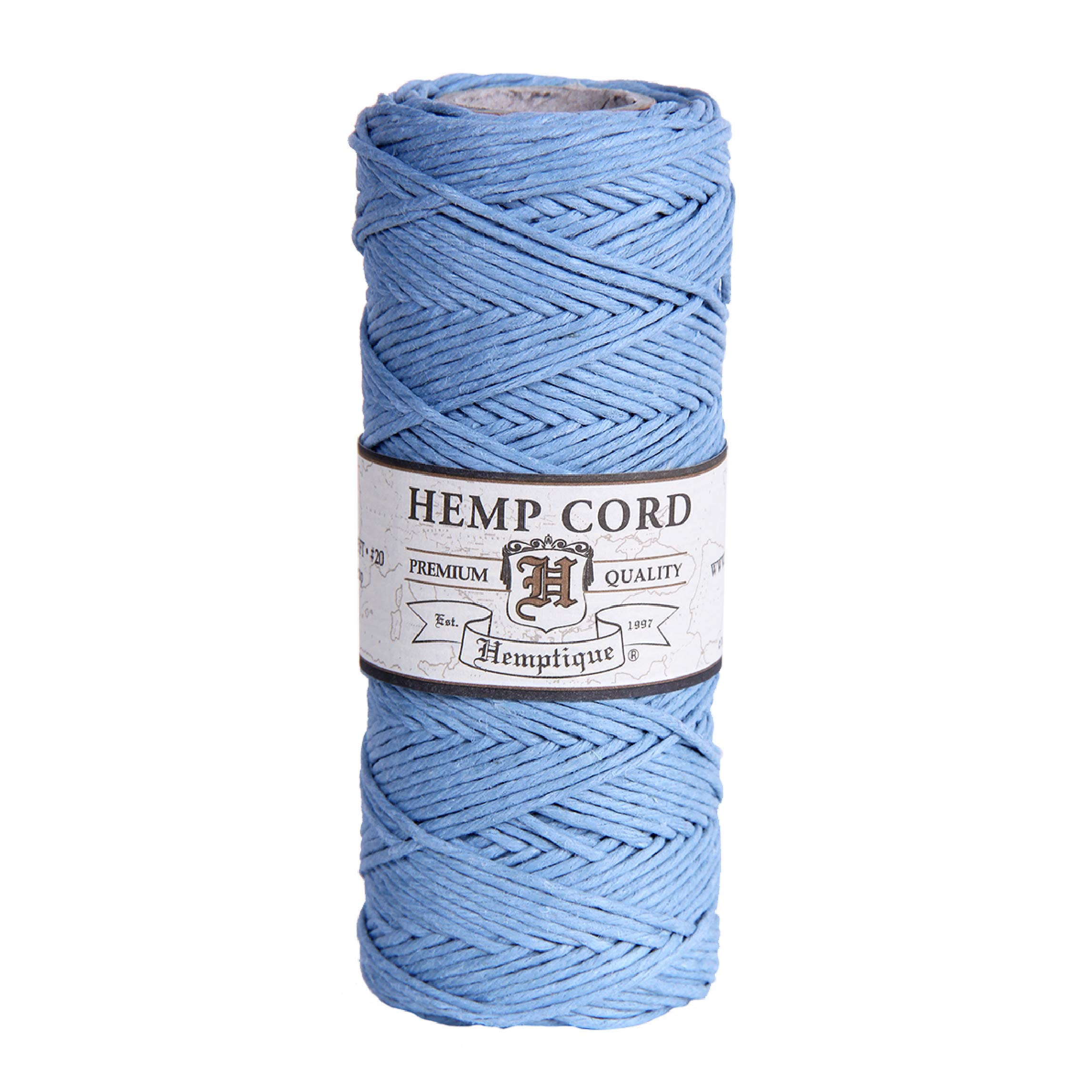 Hemptique Hemp Cord Spool 20lb 205'-Light Blue, Other, Multicoloured