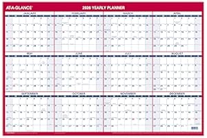 AT-A-GLANCE 2026 Erasable Calendar, Dry Erase Wall Planner, 36" x 24", Large, Vertical-Horizontal, Reversible (PM26B2826)