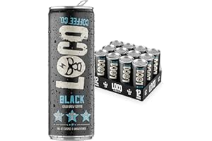 LOCO LIFE BREW Loco Coffee Black Cold Brew 11 Ounce Can, 12 Count | Zero Sugar, 190mg Caffeine | Gluten Free and Dairy Free | Low Calorie Iced Coffee
