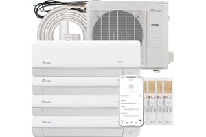 Senville SENA-36HF/Q Quad Zone Mini Split Air Conditioner Heat Pump, 36000 BTU, Works with Alexa, White