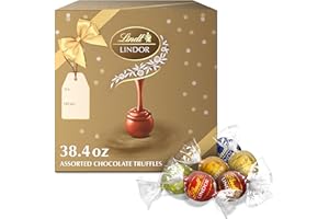 Lindt LINDOR Assorted Chocolate Truffles 90 Count Gift Box, Chocolate Candy with Smooth, Melting Truffle Center, 38.4 oz. Box