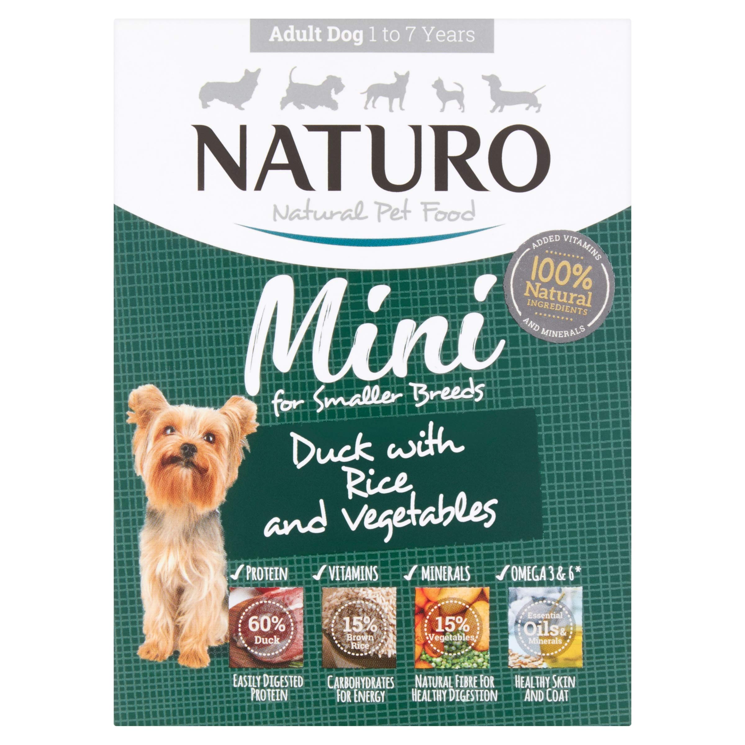 Mini Dog Duck & Rice with Vegetables Wet Food for Adult Dogs Trays 150g x 7
