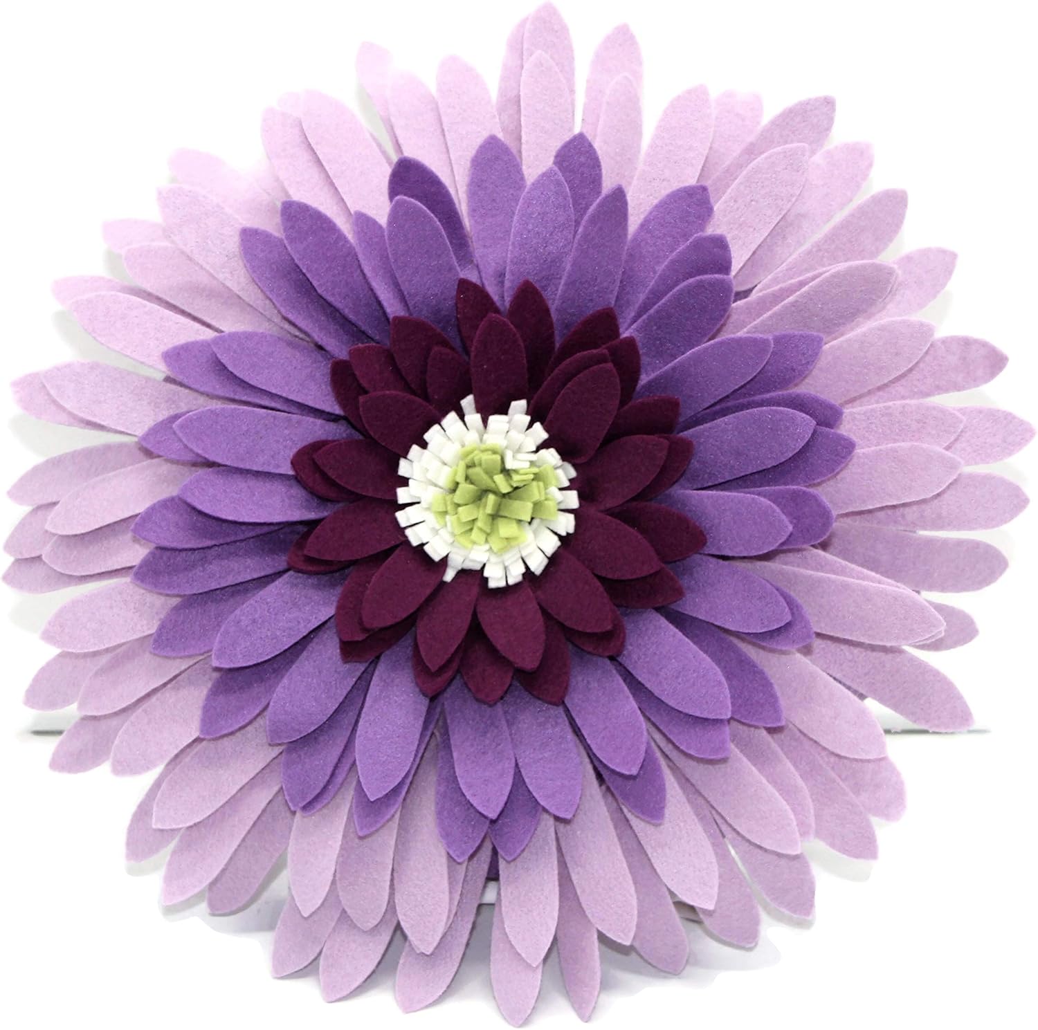Flower Decorative Pillow - 3D Daisy Flower Pillow, Sunflower Throw Pillow -14.5 x 13 inch Round Decor Pillow - Flower Home Decorations - Couch & Bed Flower-Shaped Pillow, Lilac Case Only