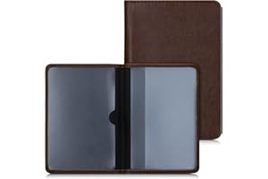 kwmobile Registration and Insurance Holder - Car Document Holder for Vehicle Documents and Cards - PU Leather - Dark Brown