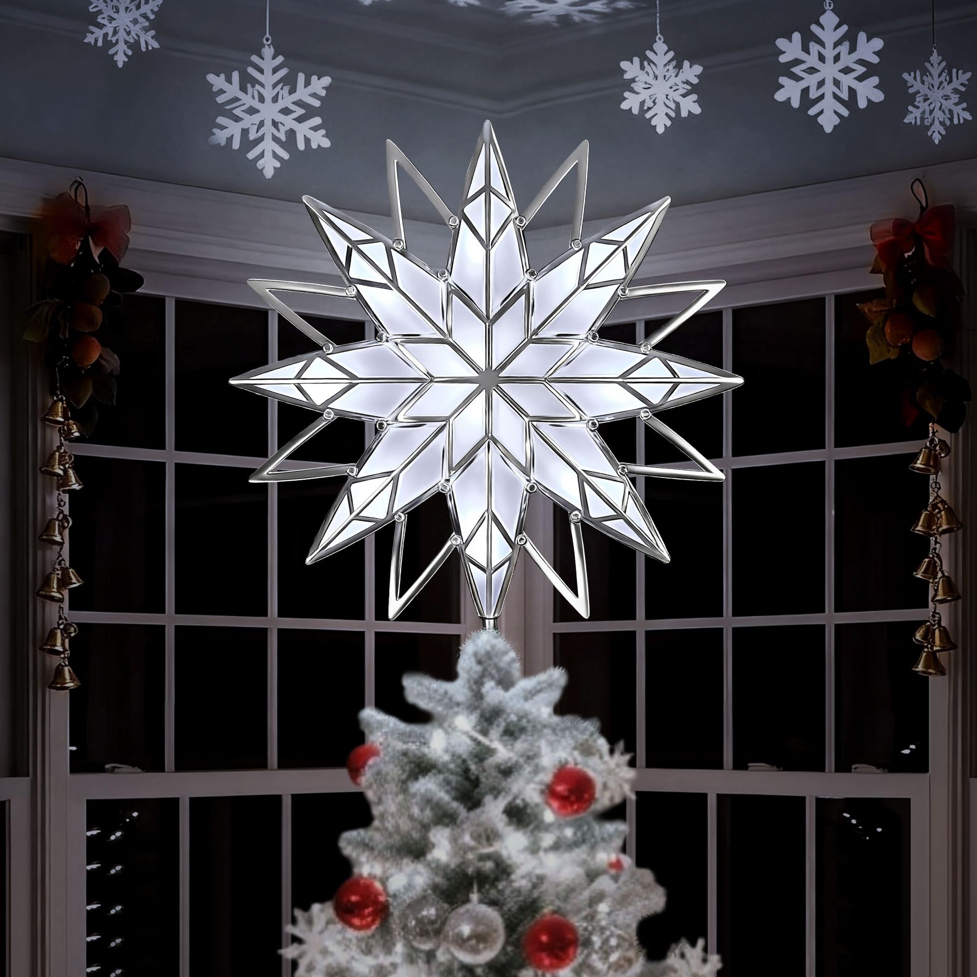 Photo 1 of *USED*
Christmas Tree Topper, 11.8 Inch Lighted Tree Topper with 10 White LEDs, Durable Metal and Plastic, Includes 1pc Spare Fuse and 2pcs Replacement Bulbs (Clamp/Pole Mount)