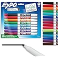 Expo Dry Erase Markers, Whiteboard Markers with Low Odour Ink, Fine Tip, Assorted Vibrant Colours, 16 Count